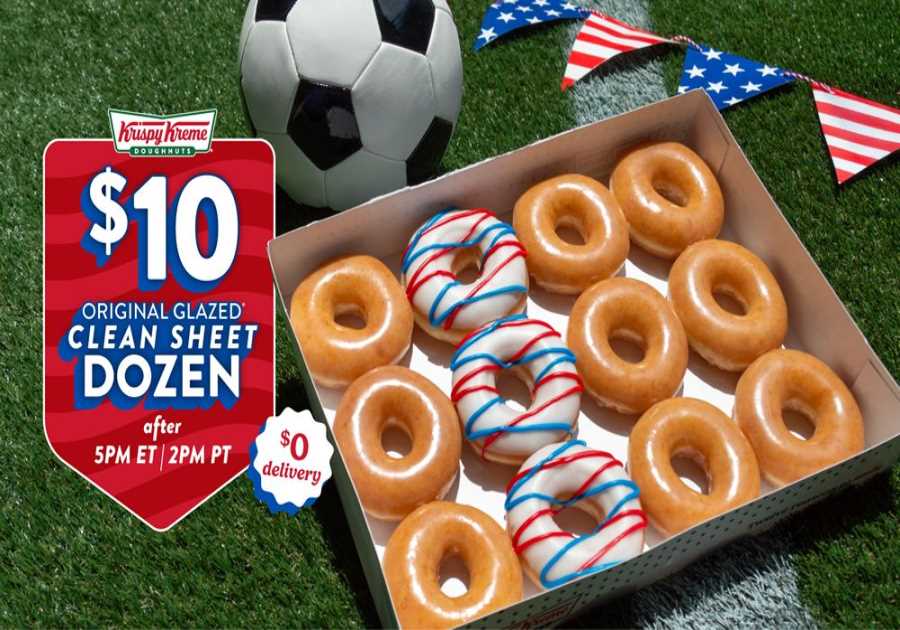 Krispy Kreme Introduces $10 Original Glazed Clean Sheet Dozen Featuring ‘Red, White and Goooaaal’ Doughnut for America’s Match Wednesday