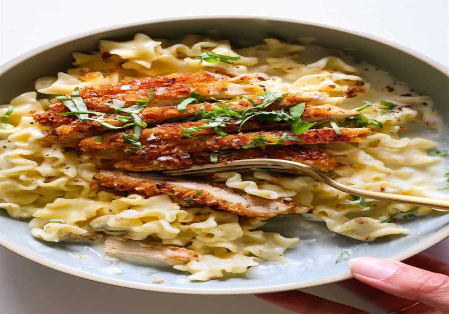 Crispy Parmesan Poultry with Creamy Lemon Pasta