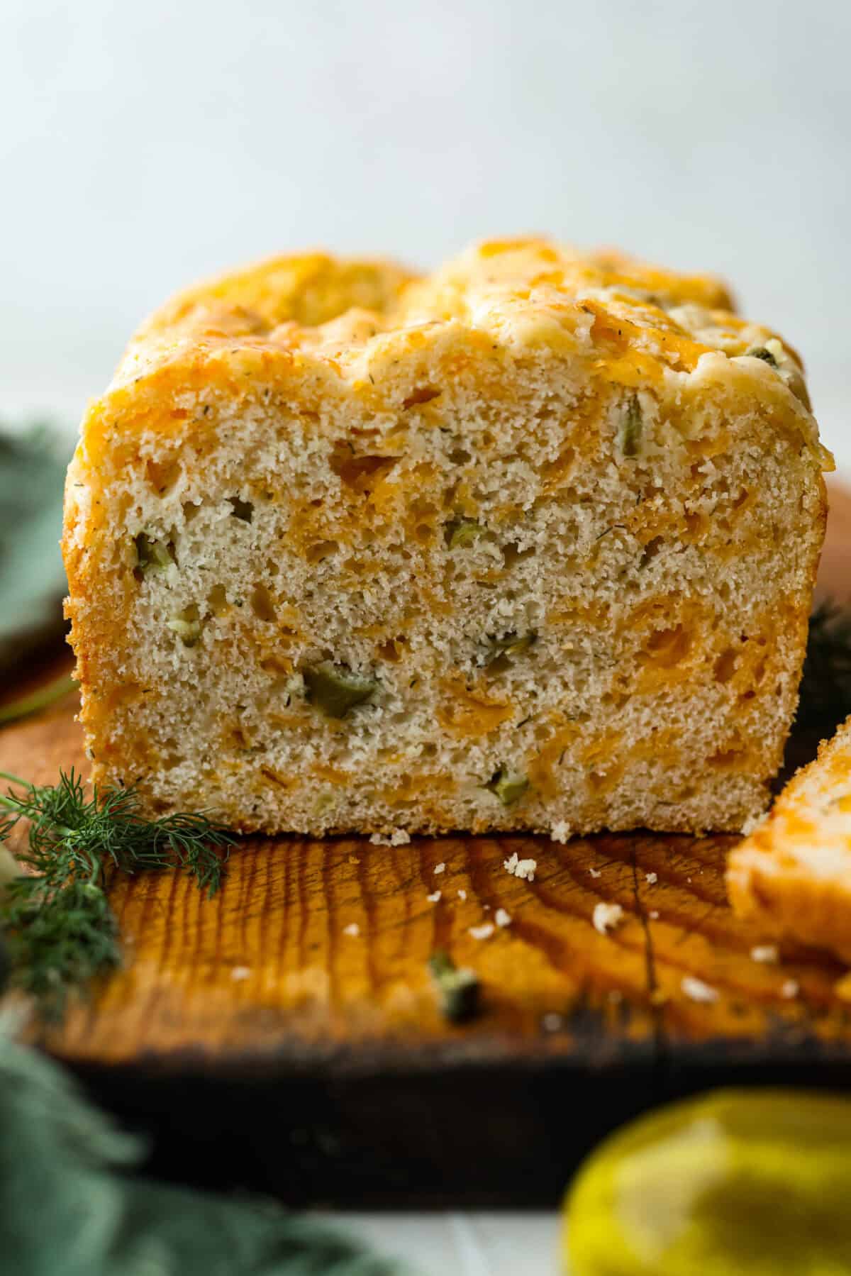 Side view of the cut loaf.