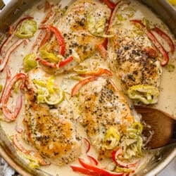One Pan Creamy Pepperoncini Poultry