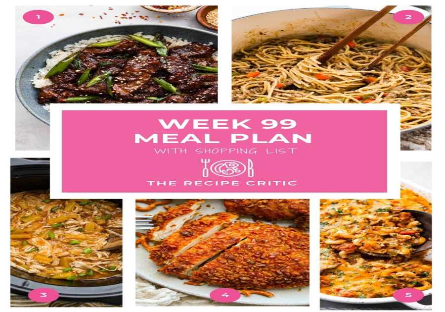 Weekly Meal Plan # 99.
