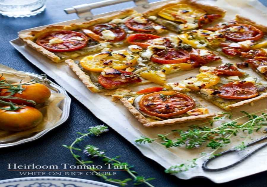 Treasure Tomato Tart with Pesto and Goat Cheese