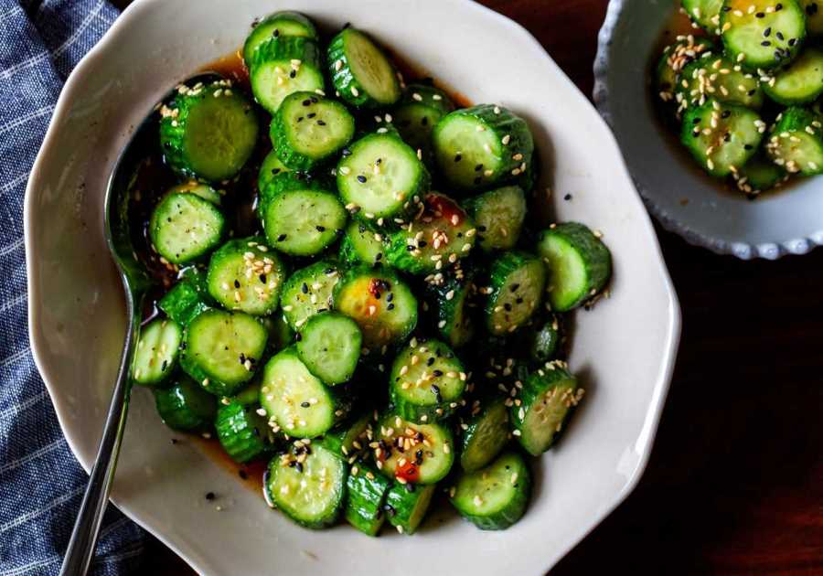 cucumber salad with sesame and rice vinegar