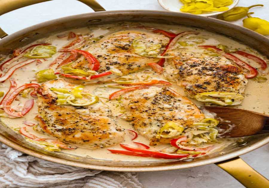 One Pan Creamy Pepperoncini Poultry