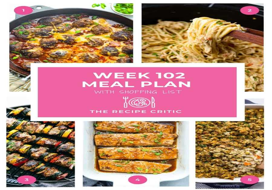 Weekly Dish Plan # 102.