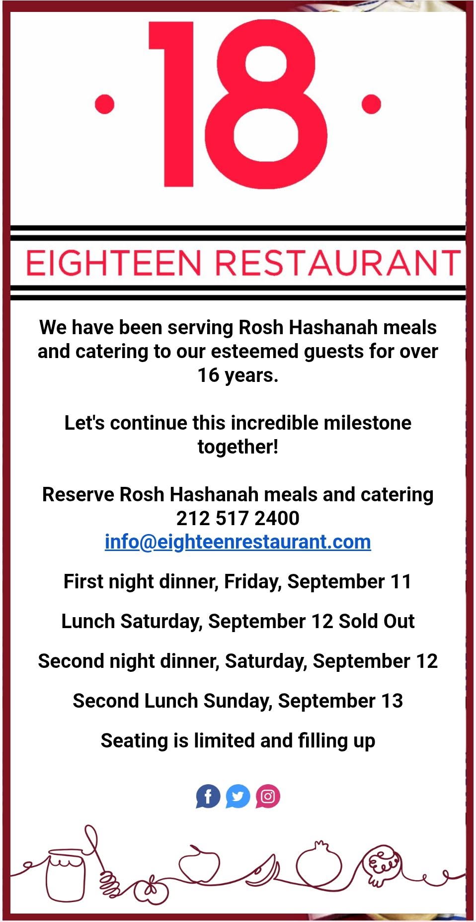 HOLIDAY MENUS & SPECIALS