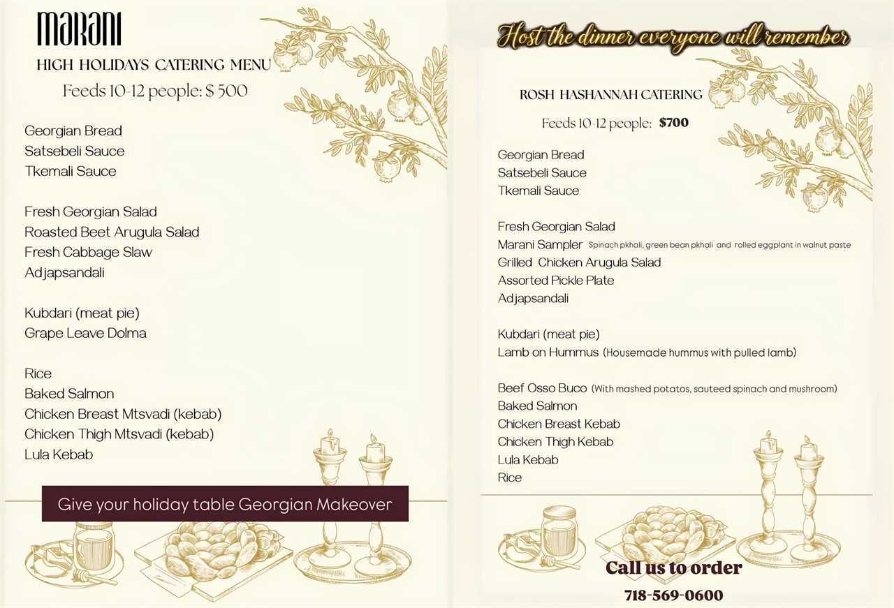 HOLIDAY MENUS & SPECIALS