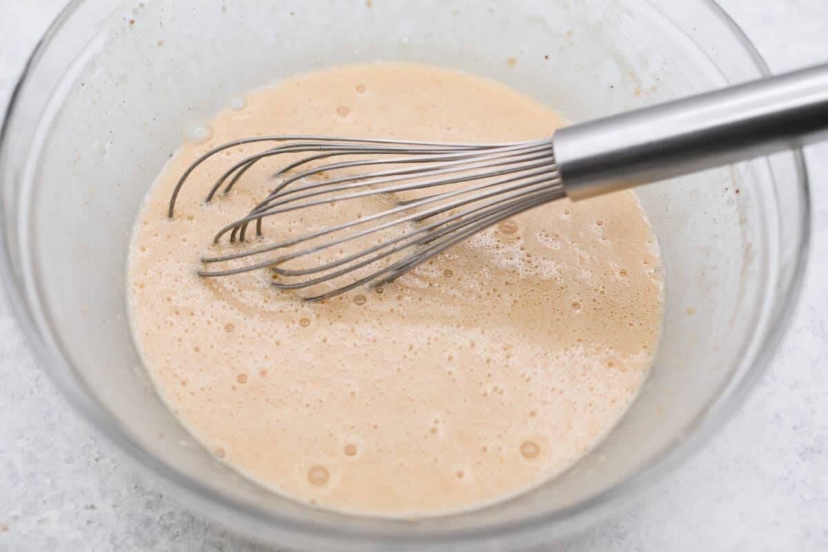 Wet and dry ingredients combined. 