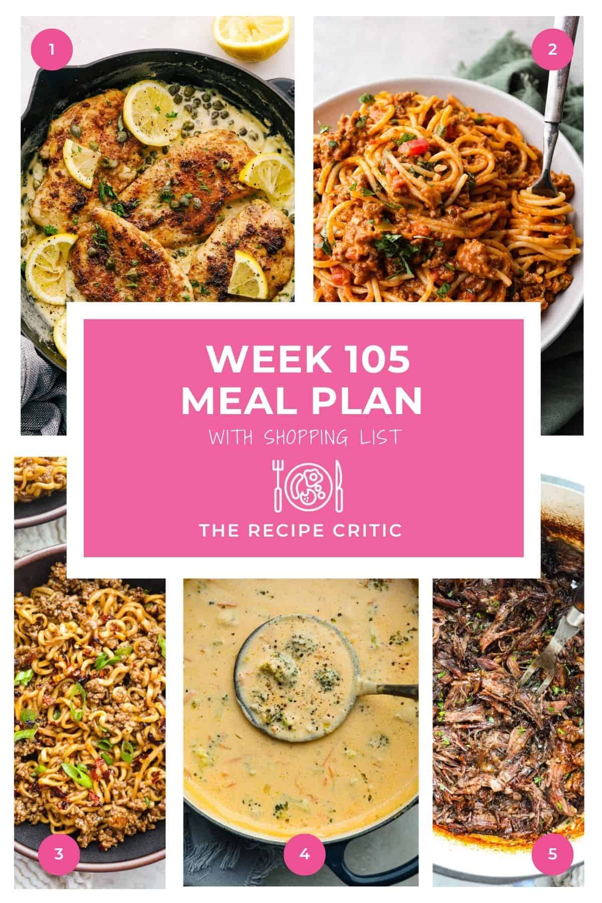 Weekly Meal Plan # 105.