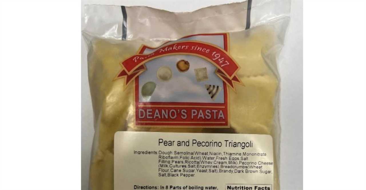 Ravioli recalled because of undeclared lobster