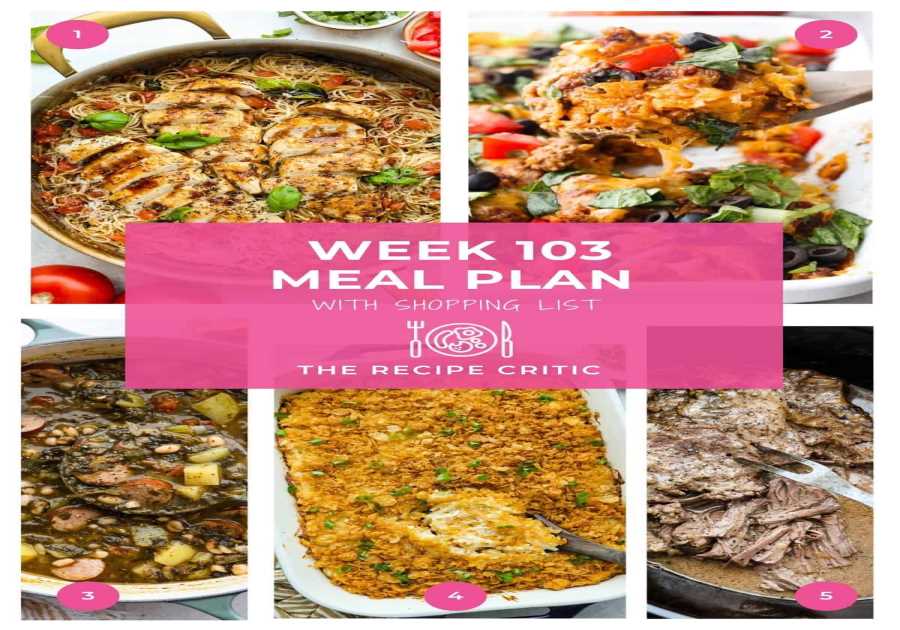 Weekly Dish Plan # 103.